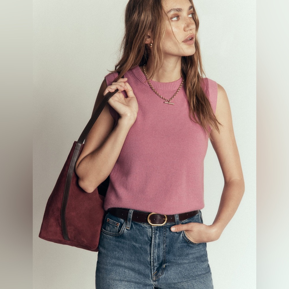 NWT Boden Elsie Cashmere Tank in Pink Heather